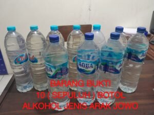 Opsnal Reskrim Polsek Mojoroto Amankan Penjual Minuman Keras Tanpa Ijin Dalam Operasi Pekat Semeru 2024