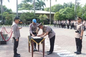 Kapolres Nganjuk Pimpin Serah Terima Jabatan Kasat Intelkam