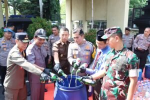 Polres Nganjuk Musnahkan Barang Bukti Hasil Operasi Pekat Semeru 2024