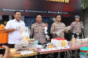 Polres Malang Berhasil Bongkar Pabrik Narkoba Rumahan Diduga Dikendalikan Napi dari Lapas