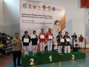 Polsek Mojoroto Lakukan Pengamanan di Acara Kejuaraan  Antar Dojo Pelajar Shoronji Kempo Se – Jawa Timur 2024