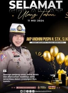 PT. Media Padjadjaran Indonesia Ucapkan Selamat Ulang Tahun Kepada Kasat Lantas Polres Kediri Kota AKP Andhini Puspa N.S.T.K.,S.I.K.