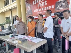 Polres Nganjuk Tangkap Pelaku  Pencuri Pompa Air Pertanian yang Beraksi di 8 TKP
