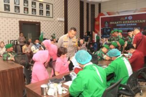 Sambut HUT Bhayangkara Ke-78, Polres Kediri Kota Gelar Donor Darah