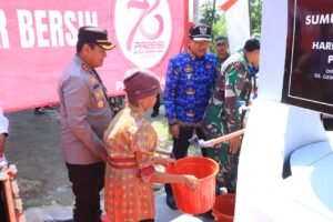 Bahagianya Warga Karanganyar Dapat Kado Sumur Bor di Hari Bhayangkara ke -78 dari Polres Ngawi