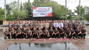 Kapolres Nganjuk Pimpin Upacara Kenaikan Pangkat Reguler Anggota Polri dan PNS Polri