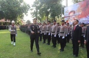 Polres Kediri Kota Gelar Upacara Hari Bhayangkara Ke-78 Di Balai Kota Kediri