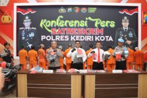 Polres Kediri Kota Ungkap 8 Kasus Selama Bulan Juli, Pengeroyokan Hingga Curanmor