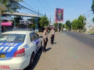 Tekan Lakalantas, Satlantas Polres Kediri Kota Patroli Jalur Black Spot