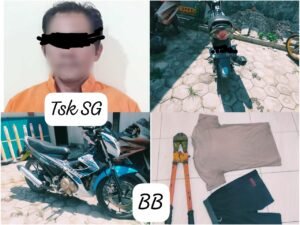 Polres Nganjuk amankan Pelaku Pencurian Besi Beton  Milik  PT Ometraco Arya Samanta