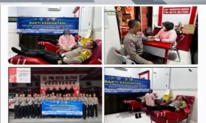 Sambut Hari Lalu Lintas Bhayangkara, Polres Blitar Kota Gelar Bakti Menggelar Donor Darah