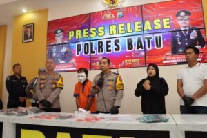 Kurang Dari 12 Jam Polres Batu Berhasil Amankan Tersangka Penembakan Tukang Bakso