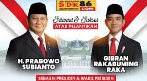 Selamat dan Sukses atas di lantiknya PRABOWO-GIBRAN sebagai Presiden dan Wakil RI masa periode 2024-2029