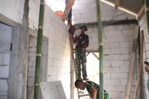 Sas Fisik RTLH TMMD 122 Kodim 0809/Kediri Rumah Rudi Santoso Capai 80 Persen