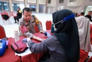 Sambut Hari Jadi Humas Polri ke – 73 Polda Jatim Gelar Donor Darah