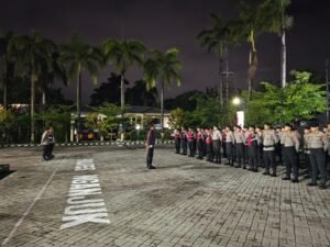 Polres Nganjuk Menggelar Patroli Skala Besar Pasca Pungut Hitung Pilkada 2024