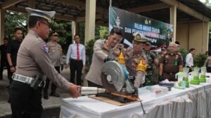 Polres Nganjuk Gelar Konferensi Pers Akhir Tahun 2024 dan Pemusnahan Barang Bukti
