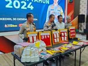 Gelar Rilis Tahun 2024, Polres Kediri Kota Ungkap Puluhan Kasus Narkoba dan Ratusan Kasus Kriminalitas
