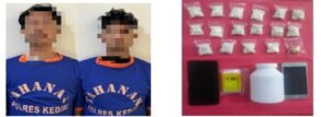 Diduga Edarkan Narkoba,Dua Pemuda Di Bekuk Satresnarkoba Polres Kediri