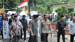 Polres Nganjuk Gelar Apel Kesiapan Pengamanan Unjuk Rasa Aliansi Mahasiswa Tolak UU TNI