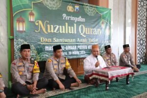 Peringati Nuzulul Quran, Polres Kediri Gelar Do’a Bersama dan Santunan Anak Yatim