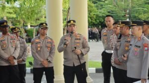 Kapolres Nganjuk Pimpin Apel Gelar Pasukan Pengamanan Pengesahan IKSPI di Madiun