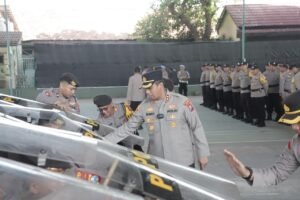 Jelang May Day,Polres Kediri Gelar Latihan Dalmas Guna Pastikan Kesiapsiagaan Personel