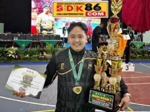 Personel Polres Lamongan, Bripda Sholeh Maulana, Raih Medali Emas di Pencak Silat Pangdivif 2 Cup 2025