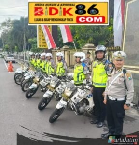 Tingkatkan Disiplin Masyarakat Dalam Berlalu Lintas, Polres Kediri Kota melaksanakan Apel Gelar Pasukan Operasi Patuh Semeru 2025
