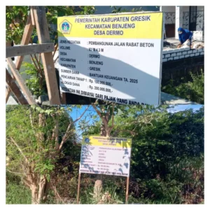 Kepala Desa Dermo di duga menyalagunakan wewenang,satu titik proyek rabat beton dua anggaran tahun 2025