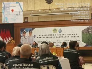 Ir Nurkholis, Anggota komisi irigasi, bupati Gresik kukuhkan,untuk mensukseskan ketahanan pangan